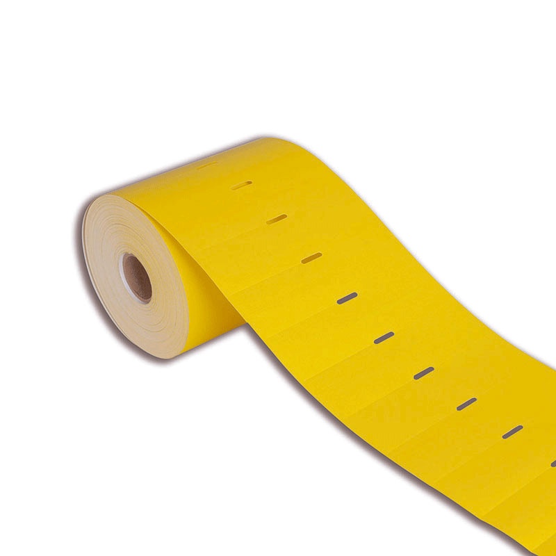 Etiqueta Gôndola adesiva 80x30mm 8x3cm Térmica Gap central (impressão sem ribbon) - Rolo 30m AMARELA