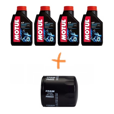 Óleo Motul 3000 20w50+ Mineral 4l + Filtro Harley Fram Ph6022