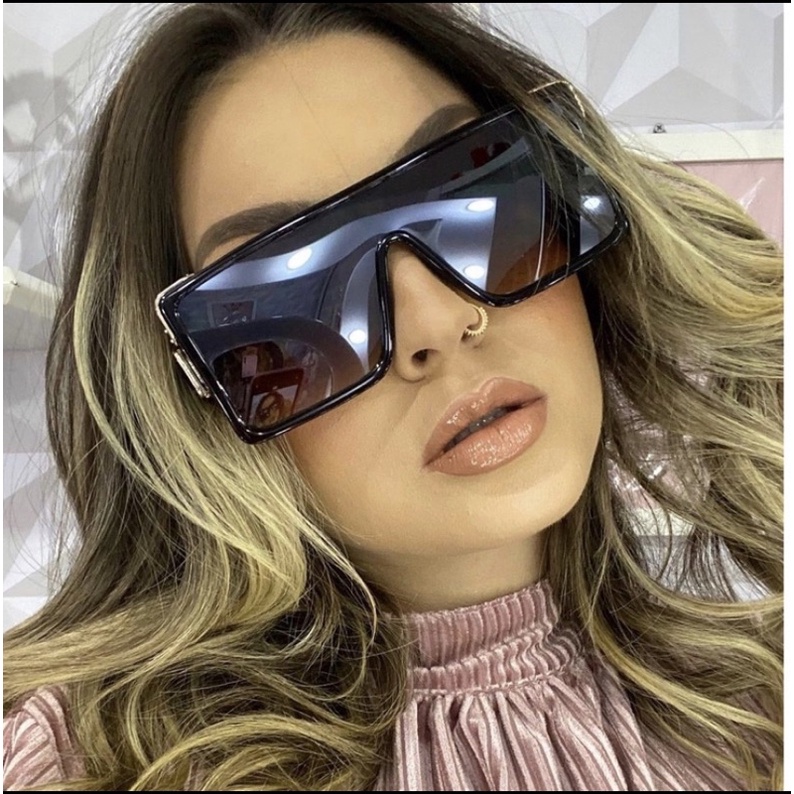 Óculos de Sol Máscara Quadrado Grande LUXO em Oferta na Shopee