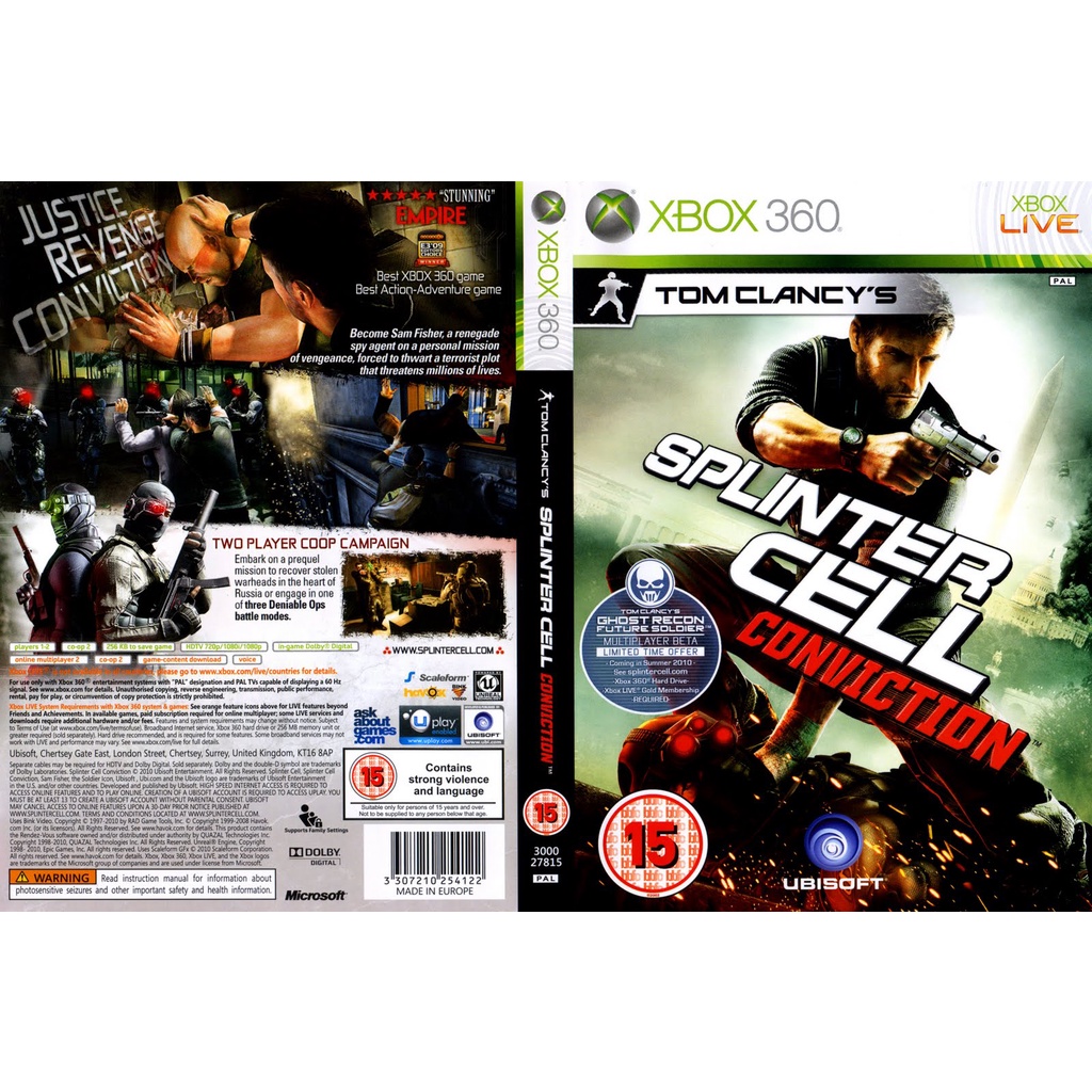 Splinter Cell Conviction P/ XBOX360 (LTU/LT/JTAG/RGH)
