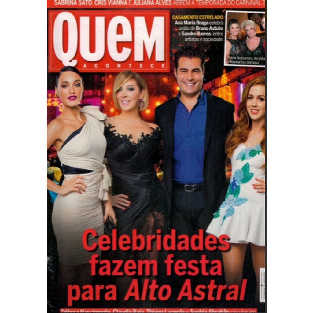 REVISTA QUEM, DE 2014, COM DÉBORA NASCIMENTO, CLAUDIA RAIA, THIAGO LACERDA E SOPHIA ABRAHÃ NA CAPA.