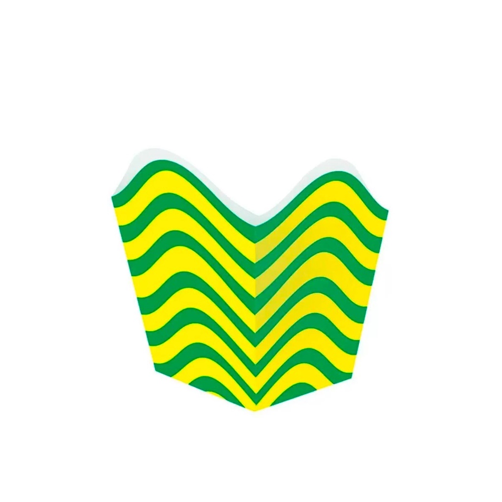 Cachepot Listrado Verde e Amarelo Festança 10und