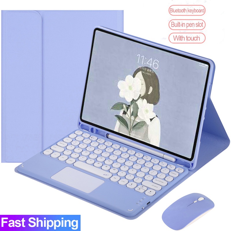 Capa Com Teclado Touch pad Para Samsung Galaxy Tab A8 S6 Lite S7 FE A9 + S9 fe S10 FE S10 lite S7+ S9 fe+ Touchpad Mouse