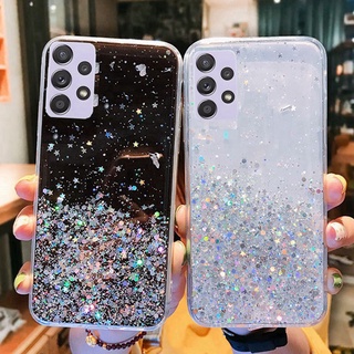 Capa Flexível Com Glitter E Estrela Para Samsung Galaxy A73 A53 A33 A13 A22 5G M13 M53 M33 A13 4G