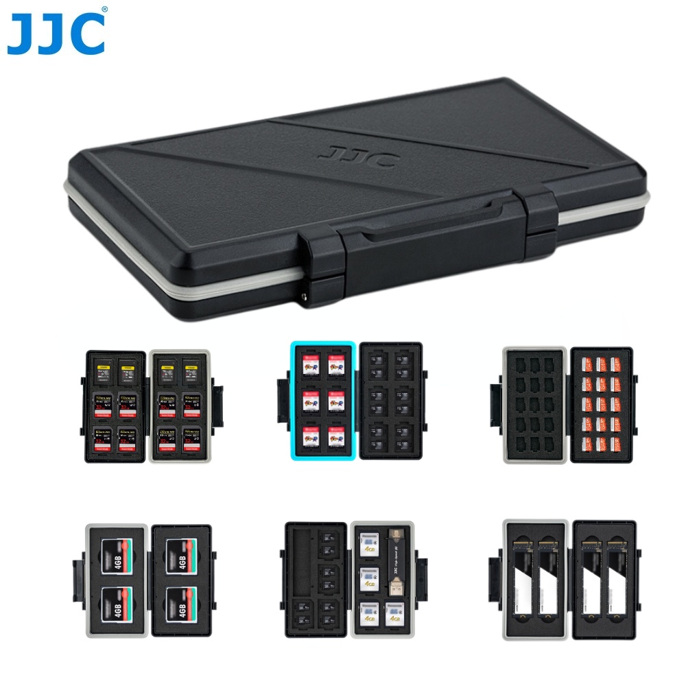 JJC Estojo para cartão de memória Case Memory Card Case SD SDXC SDHC Micro SD MSD SDHC SDHC TF Camera DSLR Mirrorless Acessórios