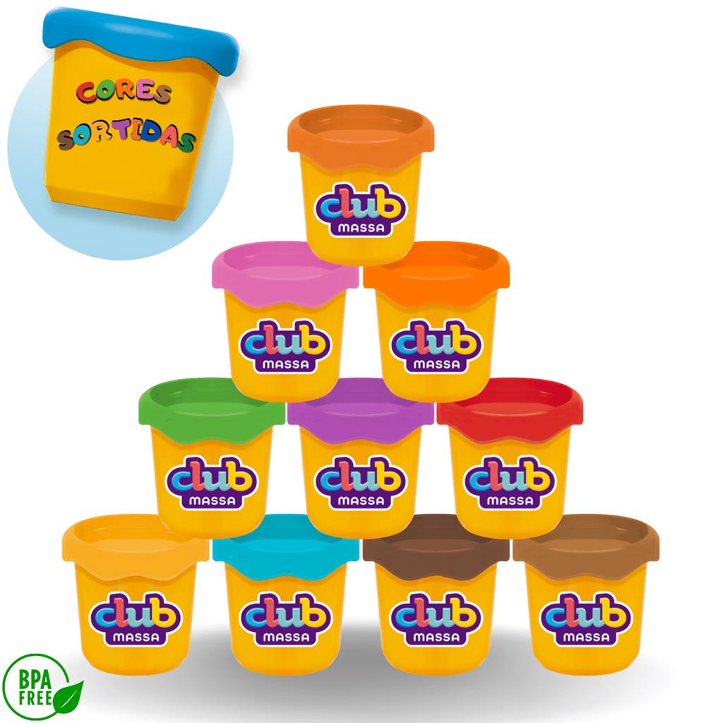 Massinha Modelar Infantil Massa Escolar c/ Varias Cores 50g