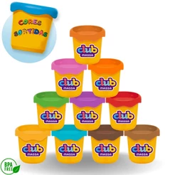 Massinha Modelar Infantil Massa Escolar c/ Varias Cores 50g