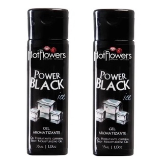 Kit 2 unidades Gel Comestível Aromatizante Bucal Power Black Ice - Premilinares - Esfria - 35m