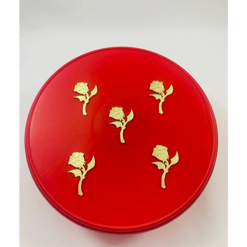 Aplique Rosa Bela e a Fera em Acrílico Espelhado Dourado - 4cm - Kit com 10 Unidades.