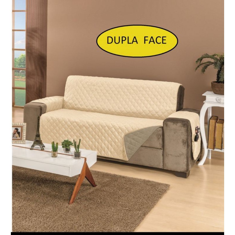 Protetor sofá Padrão 1.50 assento 3 lugares Dupla face Manu. em Oferta na Shopee