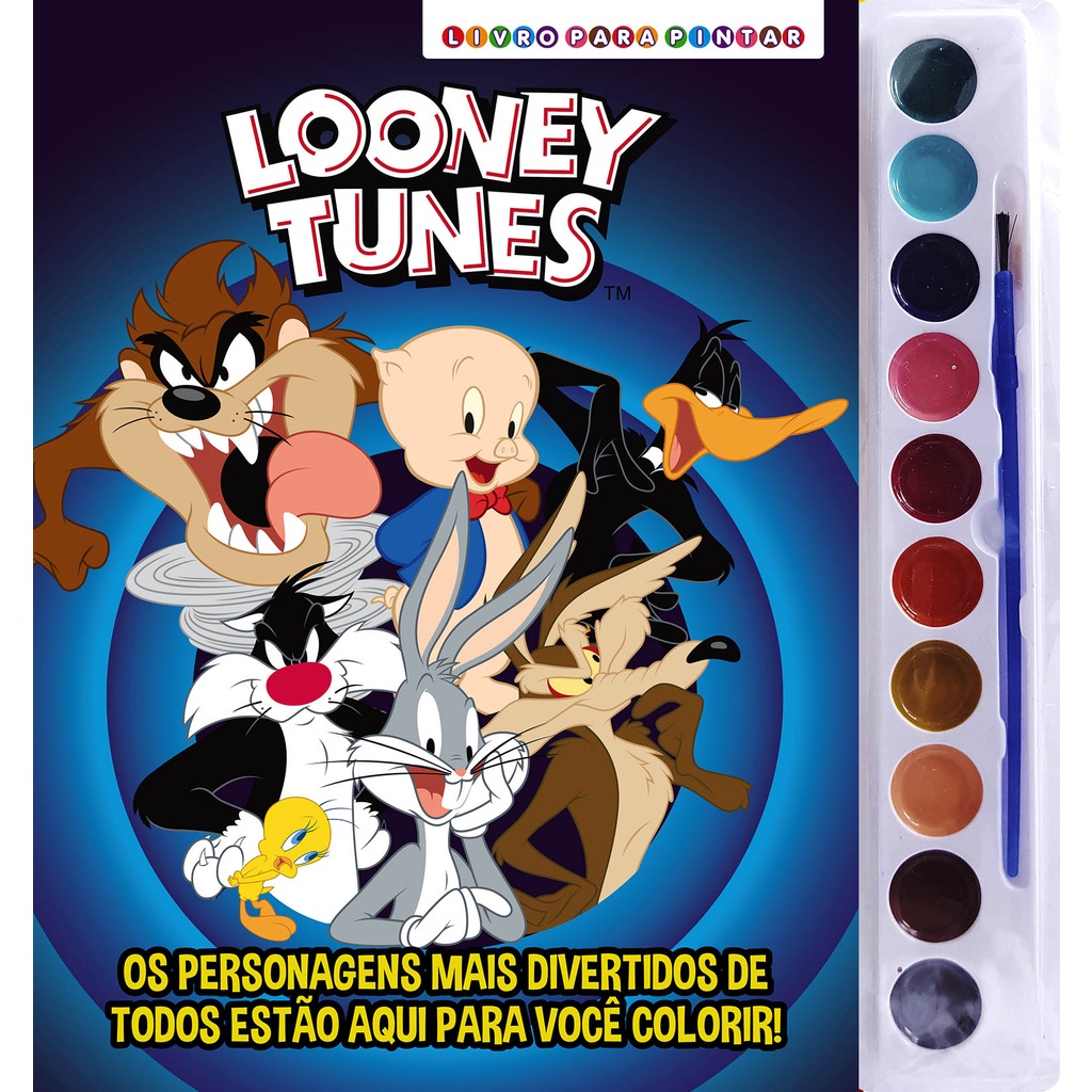 Looney Tunes Livro para Pintar com Aquarela em Oferta na Shopee