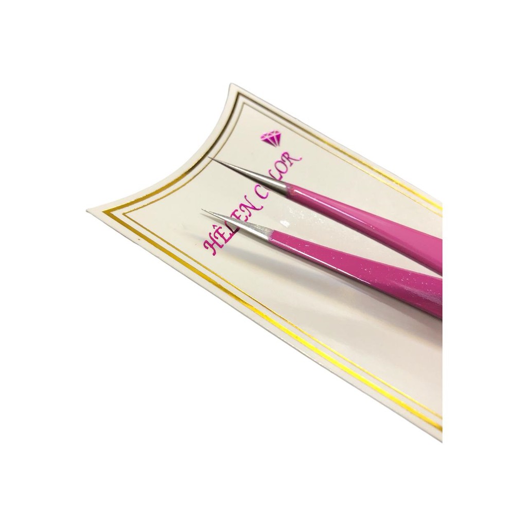 Pinça Para Extensão de Cílios Helen Color Rosa