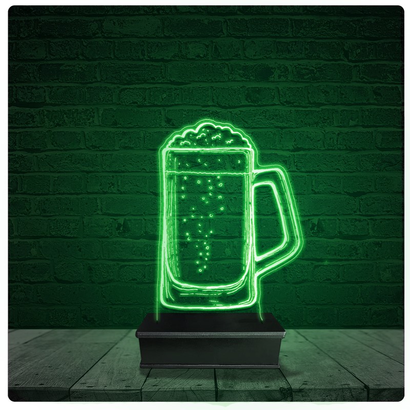 Luminária Abajur Acrílico Led - Cerveja Chopp Cervejaria