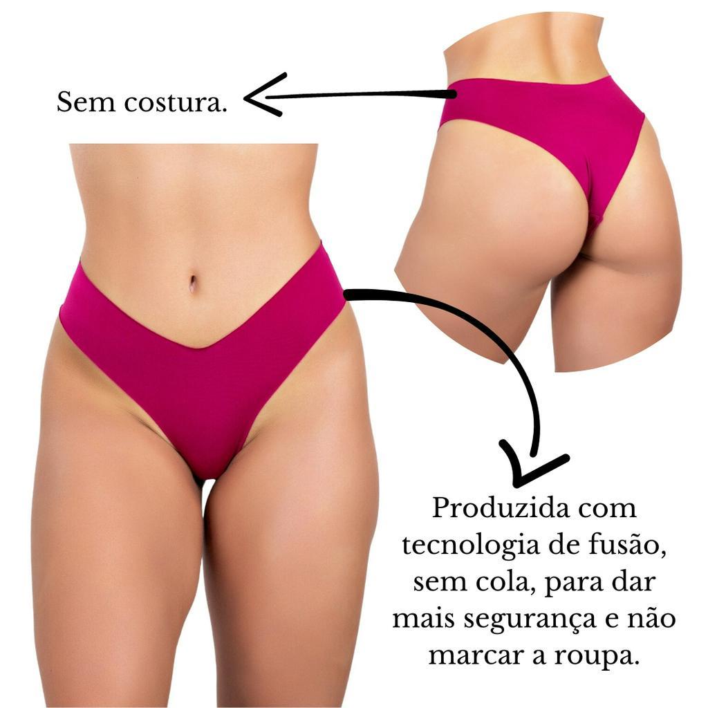 Calcinha Tanga sem costura Básica corte a laser não marca vestido legging academia