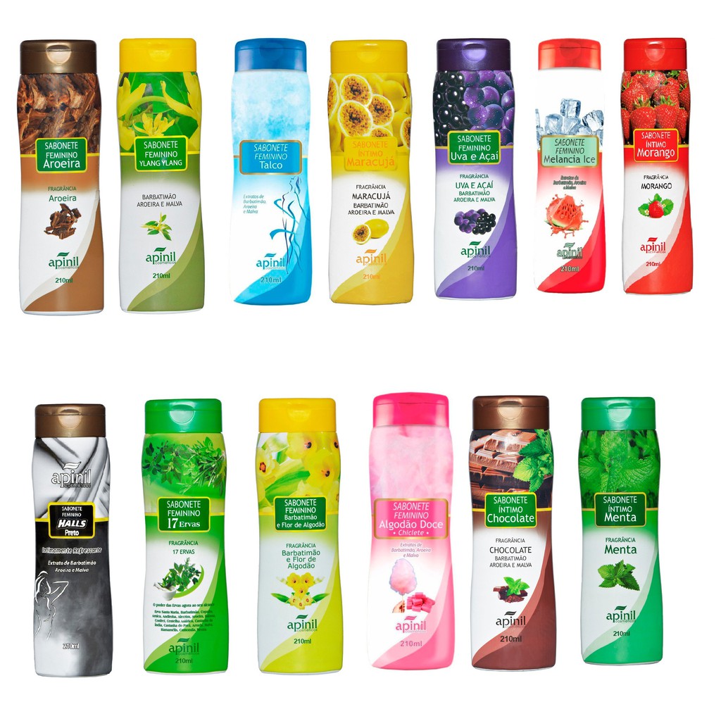 Sabonete intimo apinil liquido feminino fragrancias refrescantes 210ml em Oferta na Shopee