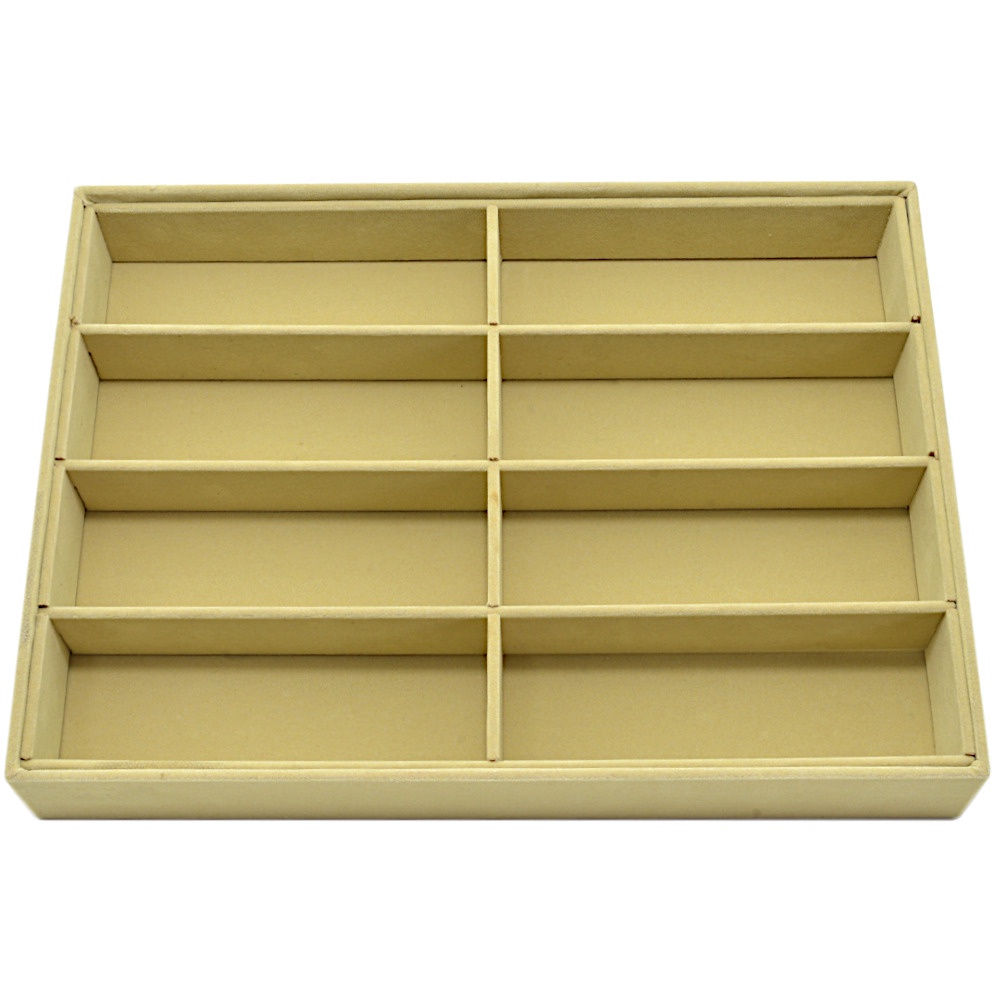Bandeja Grande Porta Óculos 37 x 27 x 5 cm - 08 Nichos - Veludo Bege sem capa em Oferta na Shopee