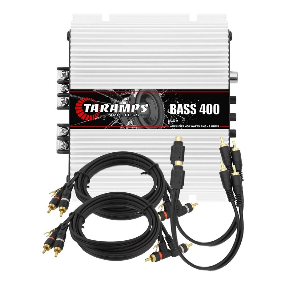 Modulo Amplificador Taramps Bass 400 + 2 Rca + 2 Cabo Y
