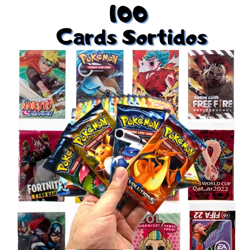 100 Cards Game Misturados e Sortidos Colecionáveis