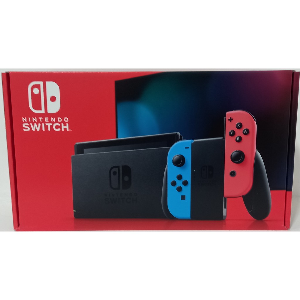 Nintendo Switch com JoyCon azul neon e vermelho neon BATERIA EXTENDIDA