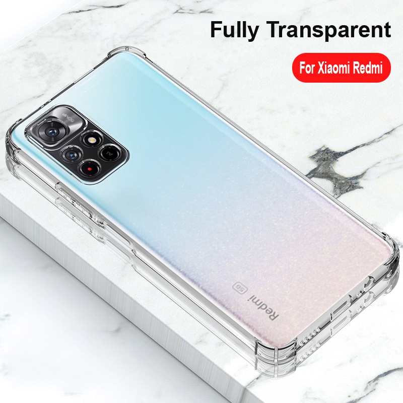 Capa de Celular Flexível De Silicone Transparente Anti-Impacto Para Xiaomi Redmi Note 11s 5G 11 11s Pro Plus Redmi 10C 10 9 8 10S 9S