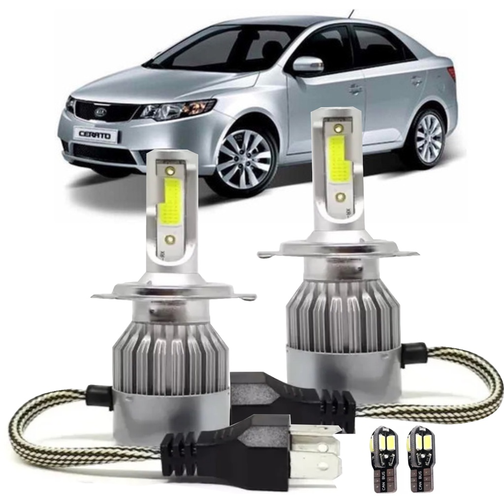 Lâmpadas KIA Cerato 2006 2007 2008 2009 2010 2011 Super LED Farol Alto e Baixo