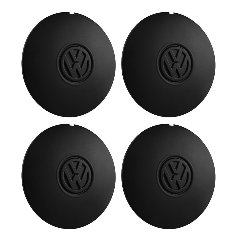 Jogo Calota Centro Roda De Ferro Vw Aro 13 14 15 Parati Club Preto Fosco