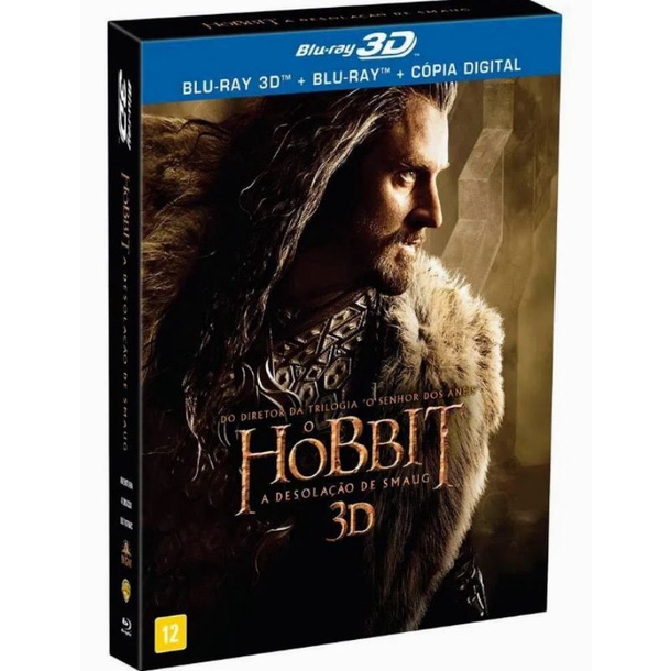 Blu-ray 3D + Blu-Ray O Hobbit A Desolação De Smaug - 4 Discos Lacrado e Original.