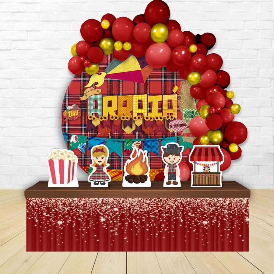 Kit Festa Painel Redondo Decoração Festa Junina Arraiá 1,50 Diâmetro ...