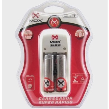Carregador De Pilhas Baterias Recarregavel MOX Bivolt CP31