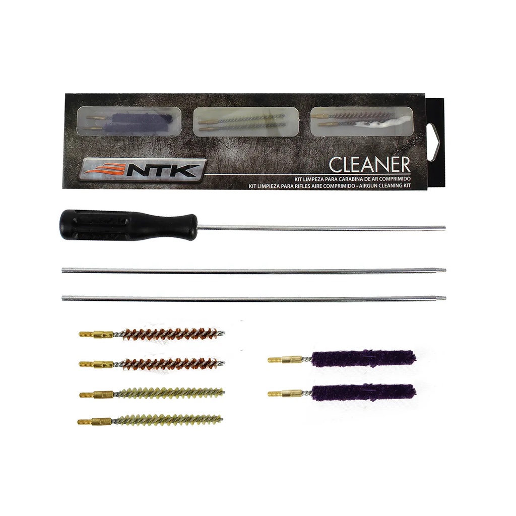 Kit Limpeza Cano 5.5mm 4.5mm Rossi CBC Gamo Hatsan Nautika Cleaner 9 Peças