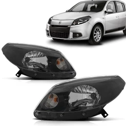 Farol Sandero 2012 2013 2014 Foco Simples Mascara Negra