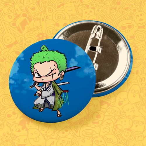 Botton Roronoa Zoro One Piece Para Bolsa Mochila E Roupas Shopee Brasil