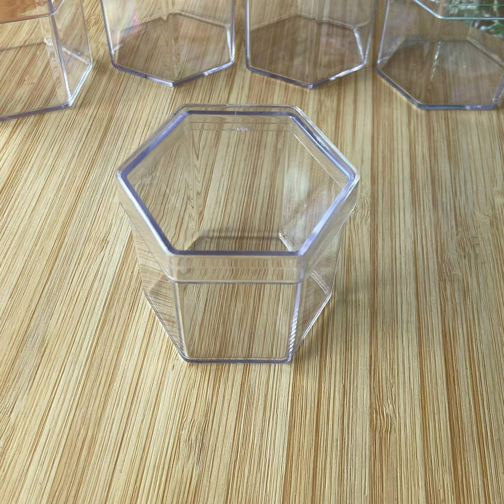 Caixa acrílica sextavada 5x5 pacote com 10 unidades 3,5cm Altura