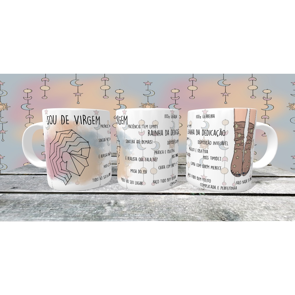 Imagem Caneca Personalizada Signo Virgem Porcelana 325ml