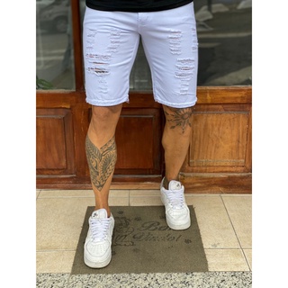 Bermuda Branca Destroyed Linha Premium