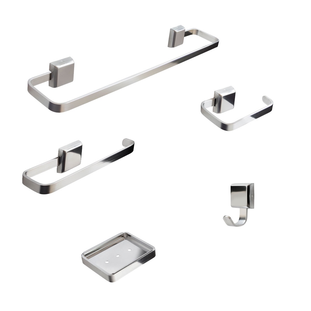 Kit De Acessórios Para Banheiro 5 Peças Linha Luxo Inóx
