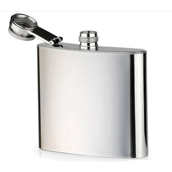 Cantil De Bolso Porta Bebida Aço Inox Whisky Vodka Rum 210ml