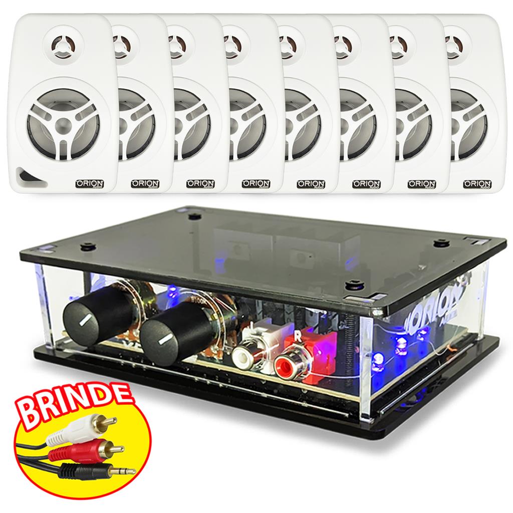 Kit Amplificador Som Ambiente 8 Caixas De Som Pc Tv Notebook