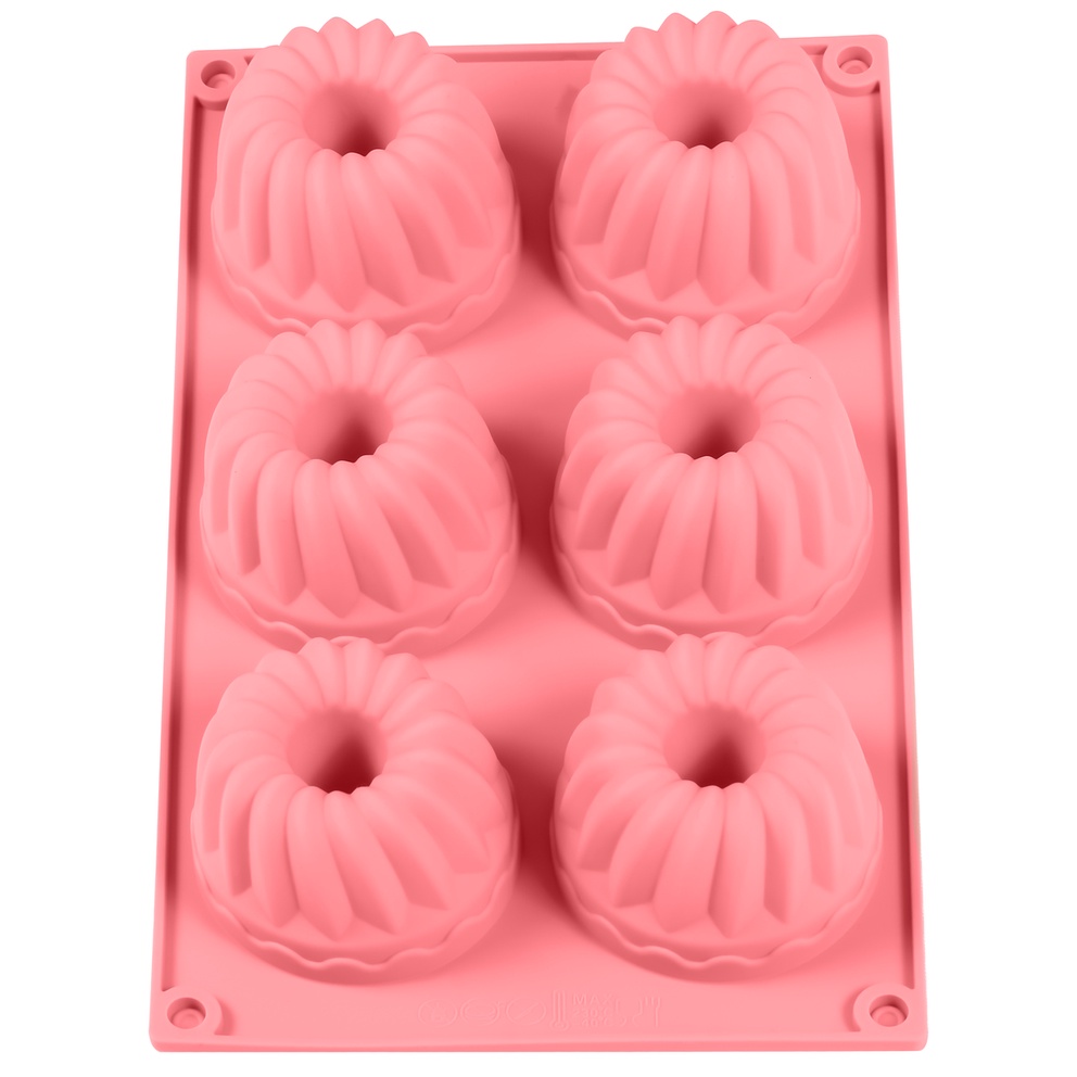 Forma De Silicone Para Bolo Pudim Vazada Redonda Rosa