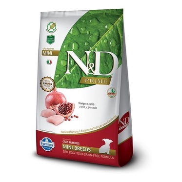 Ração N&d Prime Mini Cães Filhotes Frango Romã 10 Kg Pett