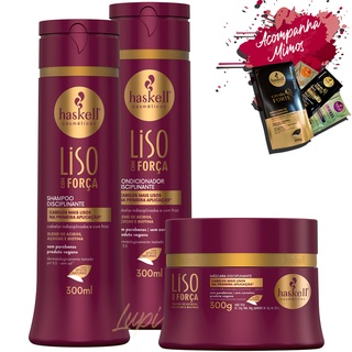 Kit Haskell Liso Com Força Sh Cond 300ml Mascara 250g