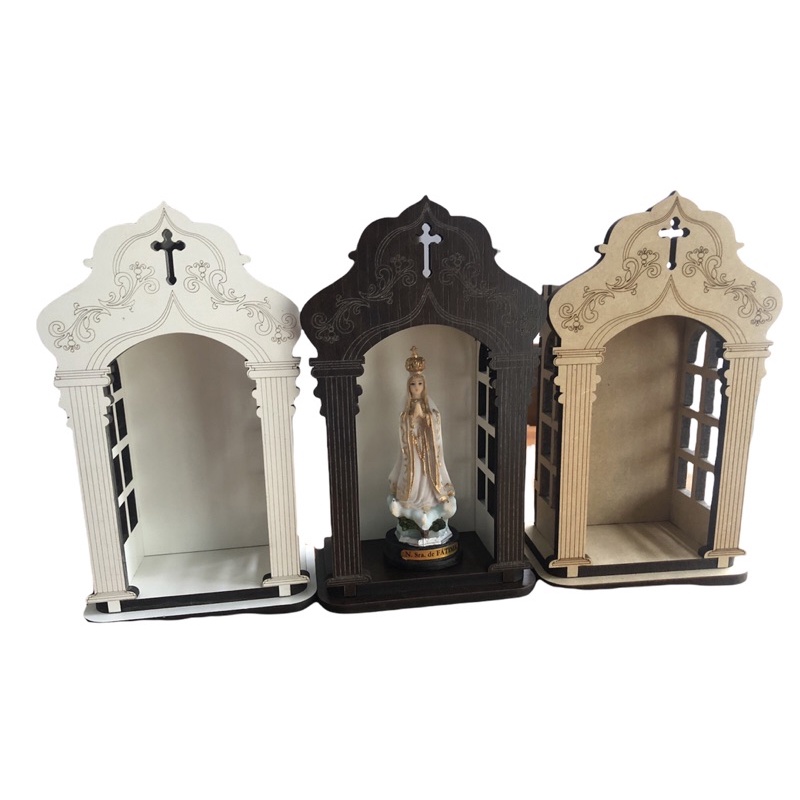 Imagem Nossa Senhora de Fátima Graça Rita Guadalupe Aparecida 12cm com Capela Oratório Várias Imagens