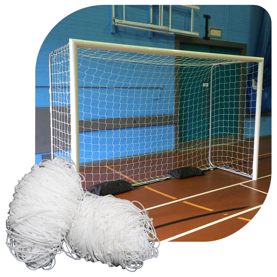 Par de Rede para Trave de Gol Futsal Fio 4mm Caixote Nylon Futebol de Salão