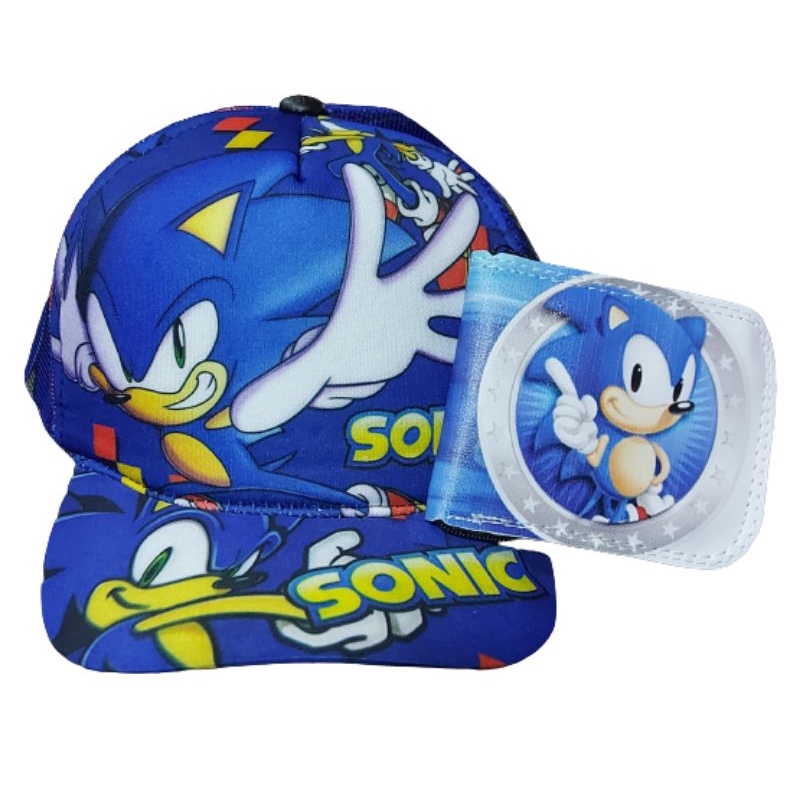 Kit Boné e carteira infantil Sonic o filme 2 menino  - redinha
