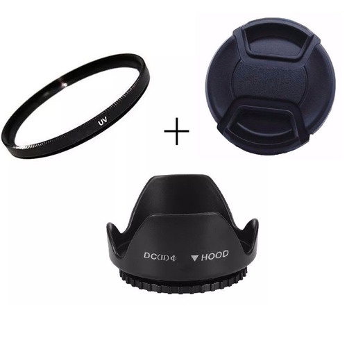 Tampa + Filtro Uv + Tulipa Parasol 82mm Ø82 Nikon Canon
