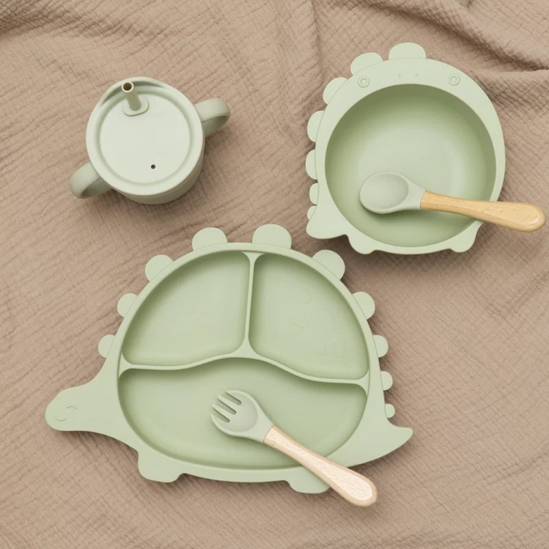 kit Prato, bowl e talheres dinossauro. introdução alimentar, blw. alimentação infantil. introdução alimentar. patrinho bebês e crianças. kit alimentação infantil. personalizado. nome gravado a laser.