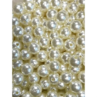 100 Pçs Miçanga Pérolas Abs Com Buracos 10mm 50grama em Oferta na Shopee