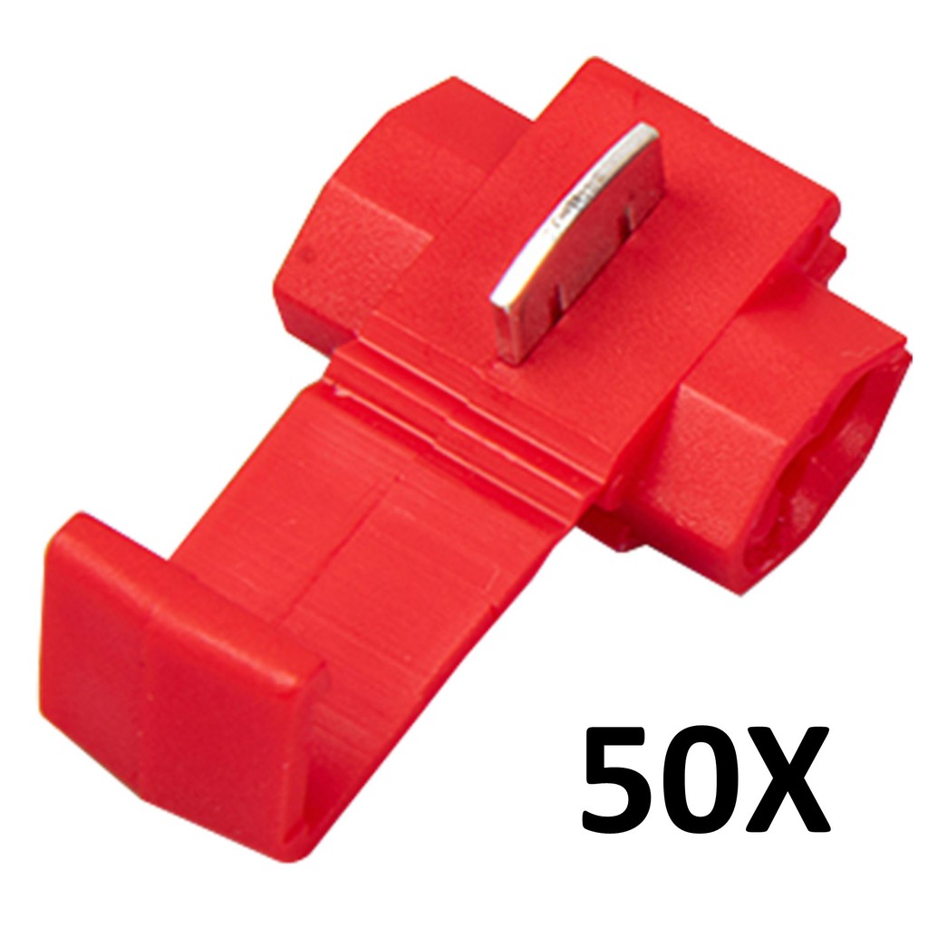 50X Emenda de Fios Conector Derivação Vermelha de 0,50mm a 1,5mm (Pacote c/ 50 peças)