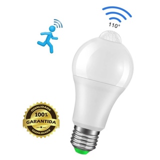 Lâmpada Led 12w Com Sensor De Presença Branco Frio Bivolt em Oferta na Shopee