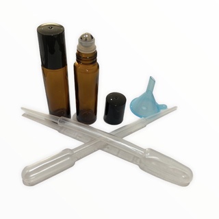 10 frascos vidro âmbar Rollon 10ml Premium 10 pipetas e 1 funil